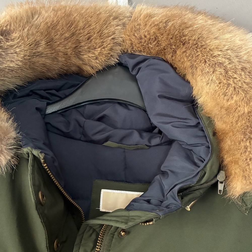 MICHAEL Michael Kors Down Filled Hooded Anorak Coat Parka Olive‎ Green Size S - Picture 10 of 16